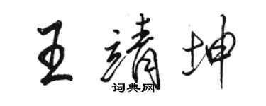駱恆光王靖坤行書個性簽名怎么寫