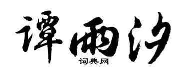 胡問遂譚雨汐行書個性簽名怎么寫