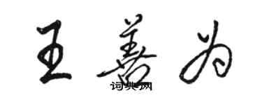 駱恆光王善為行書個性簽名怎么寫