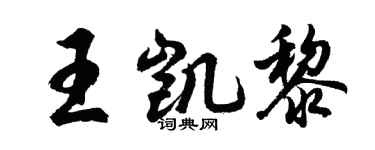 胡問遂王凱黎行書個性簽名怎么寫