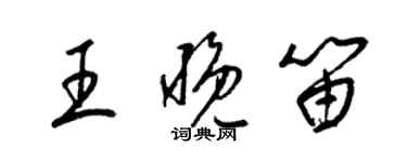 梁錦英王晚笛草書個性簽名怎么寫