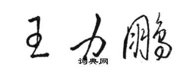 駱恆光王力鵬草書個性簽名怎么寫