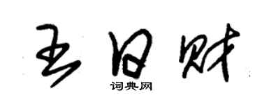 朱錫榮王日財草書個性簽名怎么寫