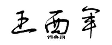 曾慶福王西軍草書個性簽名怎么寫