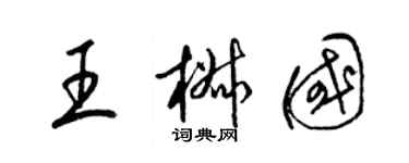 梁錦英王椒國草書個性簽名怎么寫