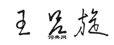 駱恆光王呂旋草書個性簽名怎么寫