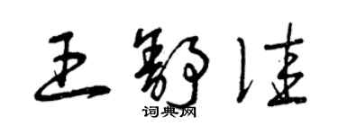 曾慶福王舒佳草書個性簽名怎么寫