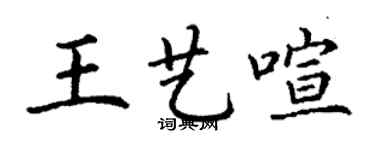 丁謙王藝喧楷書個性簽名怎么寫