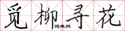 駱恆光覓柳尋花楷書怎么寫