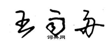 朱錫榮王雨舟草書個性簽名怎么寫