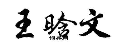 胡問遂王晗文行書個性簽名怎么寫