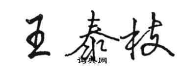 駱恆光王泰枝行書個性簽名怎么寫