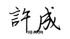 王正良許成行書個性簽名怎么寫
