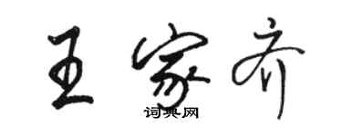 駱恆光王家齊行書個性簽名怎么寫