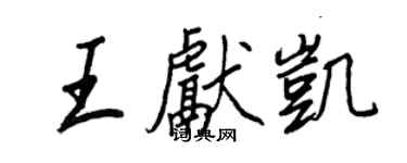 王正良王獻凱行書個性簽名怎么寫