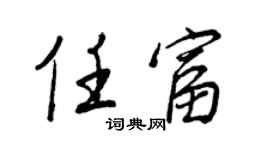 王正良任富行書個性簽名怎么寫