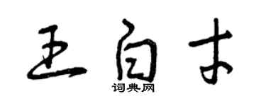 曾慶福王白才草書個性簽名怎么寫