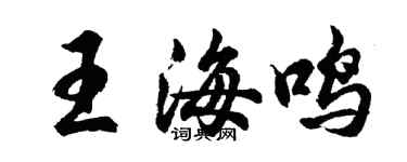 胡問遂王海鳴行書個性簽名怎么寫