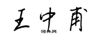 王正良王中甫行書個性簽名怎么寫