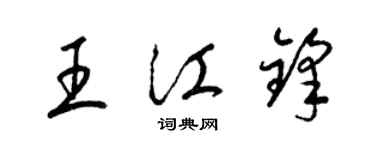 梁錦英王江鋒草書個性簽名怎么寫