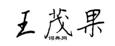 王正良王茂果行書個性簽名怎么寫