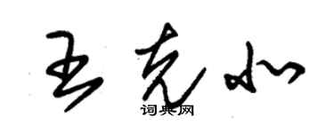 朱錫榮王克北草書個性簽名怎么寫