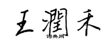 王正良王潤禾行書個性簽名怎么寫
