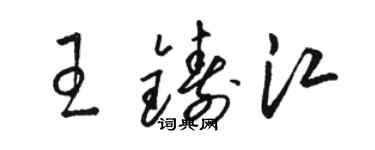 駱恆光王鑄江草書個性簽名怎么寫