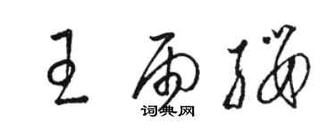 駱恆光王雨纓草書個性簽名怎么寫