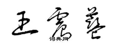 曾慶福王震藍草書個性簽名怎么寫