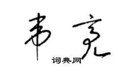梁錦英韋亮草書個性簽名怎么寫