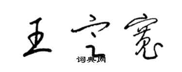 梁錦英王定寬草書個性簽名怎么寫