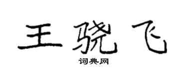 袁強王驍飛楷書個性簽名怎么寫