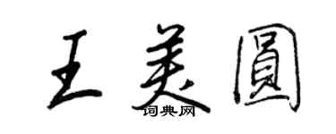 王正良王美圓行書個性簽名怎么寫