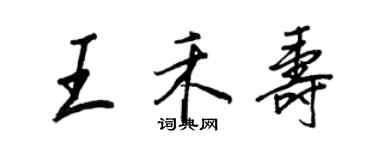 王正良王禾壽行書個性簽名怎么寫