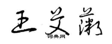 曾慶福王艾薇草書個性簽名怎么寫