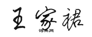 駱恆光王家裙行書個性簽名怎么寫