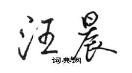 駱恆光汪晨行書個性簽名怎么寫