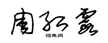 朱錫榮周紅霞草書個性簽名怎么寫
