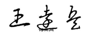 曾慶福王遠兵草書個性簽名怎么寫