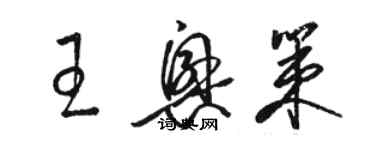 駱恆光王興策草書個性簽名怎么寫