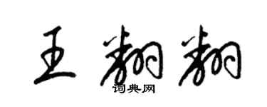 梁錦英王翻翻草書個性簽名怎么寫