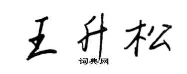 王正良王升松行書個性簽名怎么寫