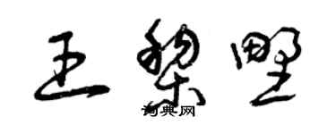 曾慶福王黎野草書個性簽名怎么寫