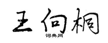 曾慶福王向桐行書個性簽名怎么寫
