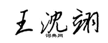 王正良王沈翊行書個性簽名怎么寫