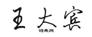 駱恆光王大賓行書個性簽名怎么寫