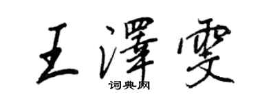 王正良王澤雯行書個性簽名怎么寫