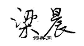 曾慶福梁晨行書個性簽名怎么寫