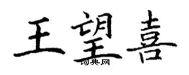 丁謙王望喜楷書個性簽名怎么寫